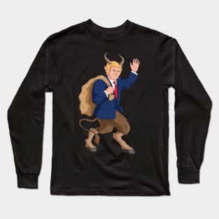 Halloween Trump Krampus Monster Demon Ghoul Spooky Vibes Long Sleeve T-Shirt